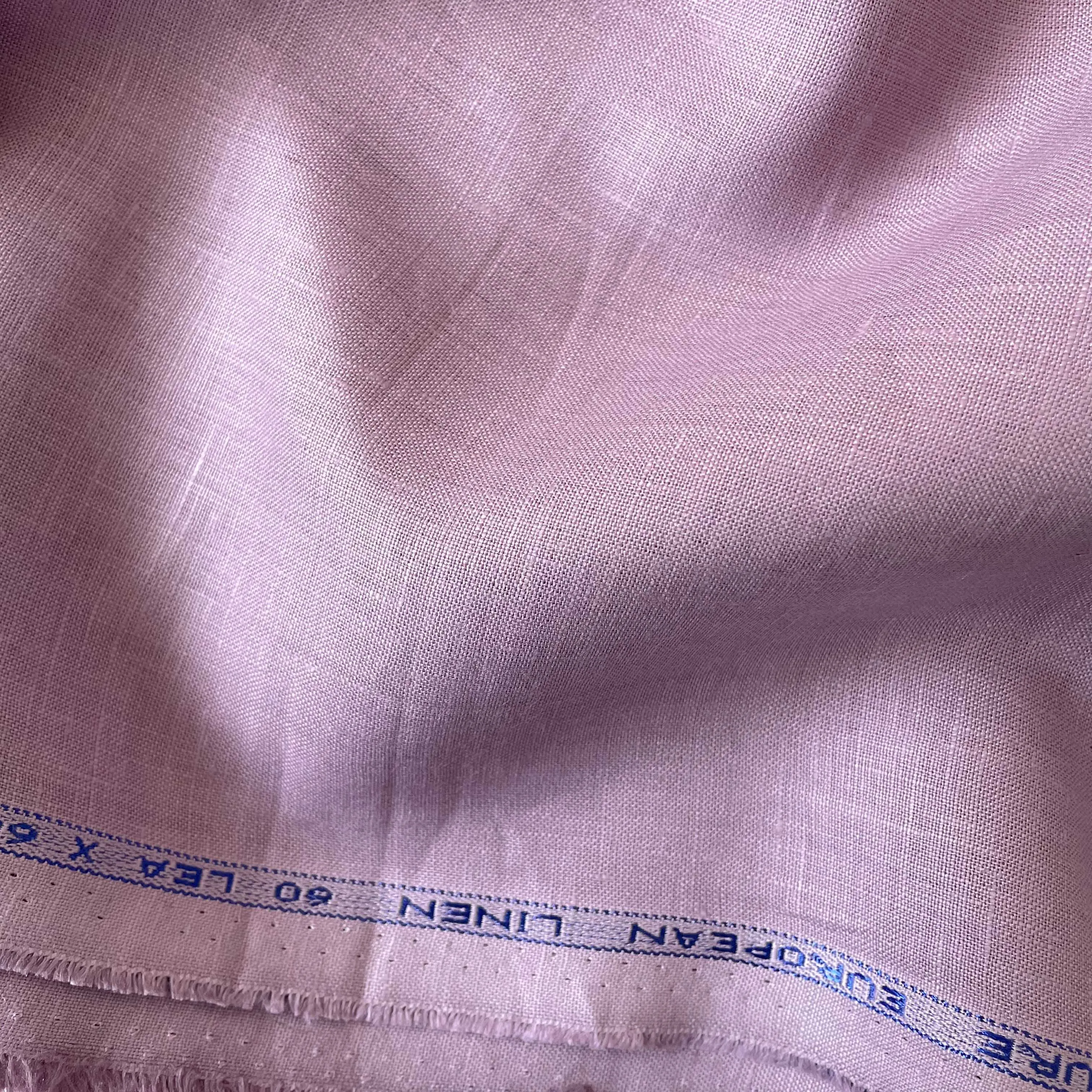 Dusty Lilac Plain Premium 60 Lea Pure Linen Fabric (Width 58 Inches)