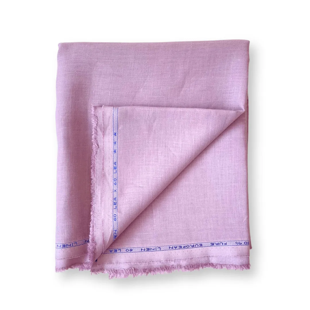 Dusty Lilac Plain Premium 60 Lea Pure Linen Fabric (Width 58 Inches)
