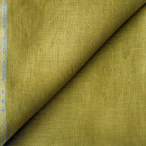 Dusty Olive Green Plain Premium 60 Lea Pure Linen Fabric (Width 58 Inches)