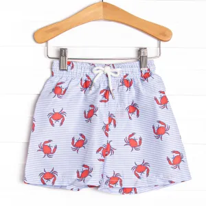 East Coast Crabs Swim Trunks, Blue