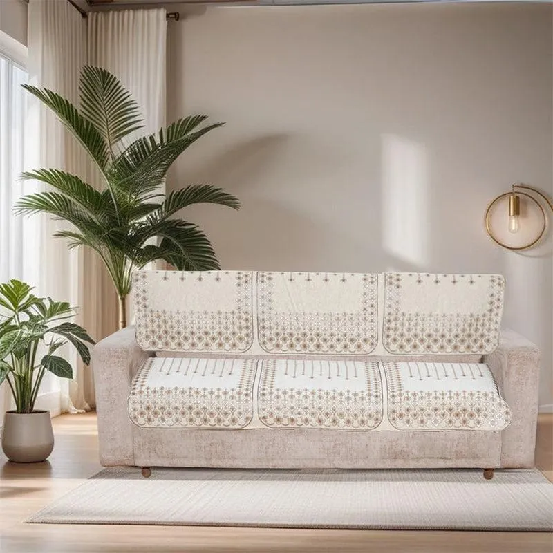 Emsy Sofa Cover (Off White) - Set Of Ten