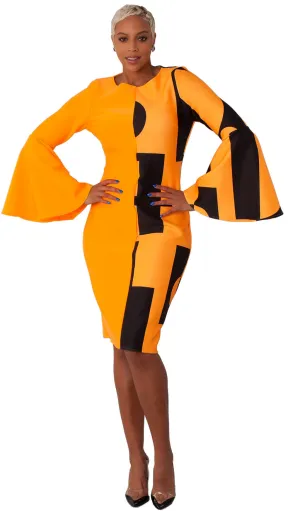 For Her Women Dress 82062C-Black Yellow