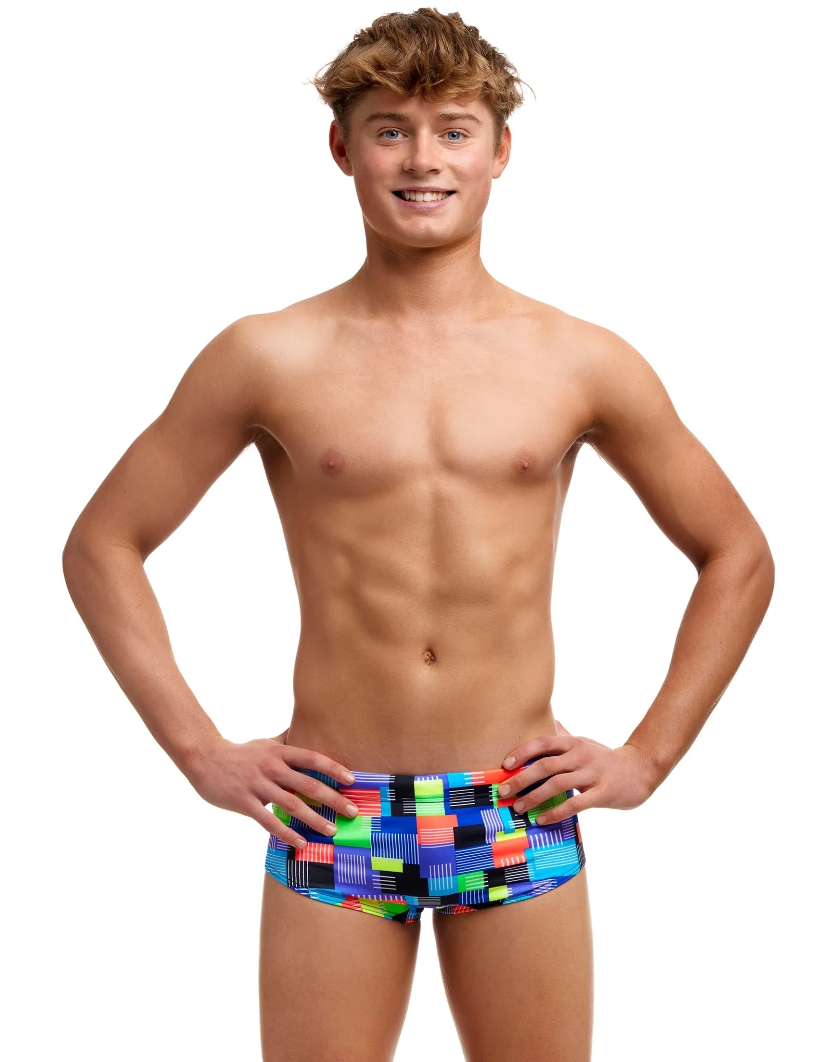 Funky Trunks Boys Chip Set Sidewinder Swim Trunks - Multi