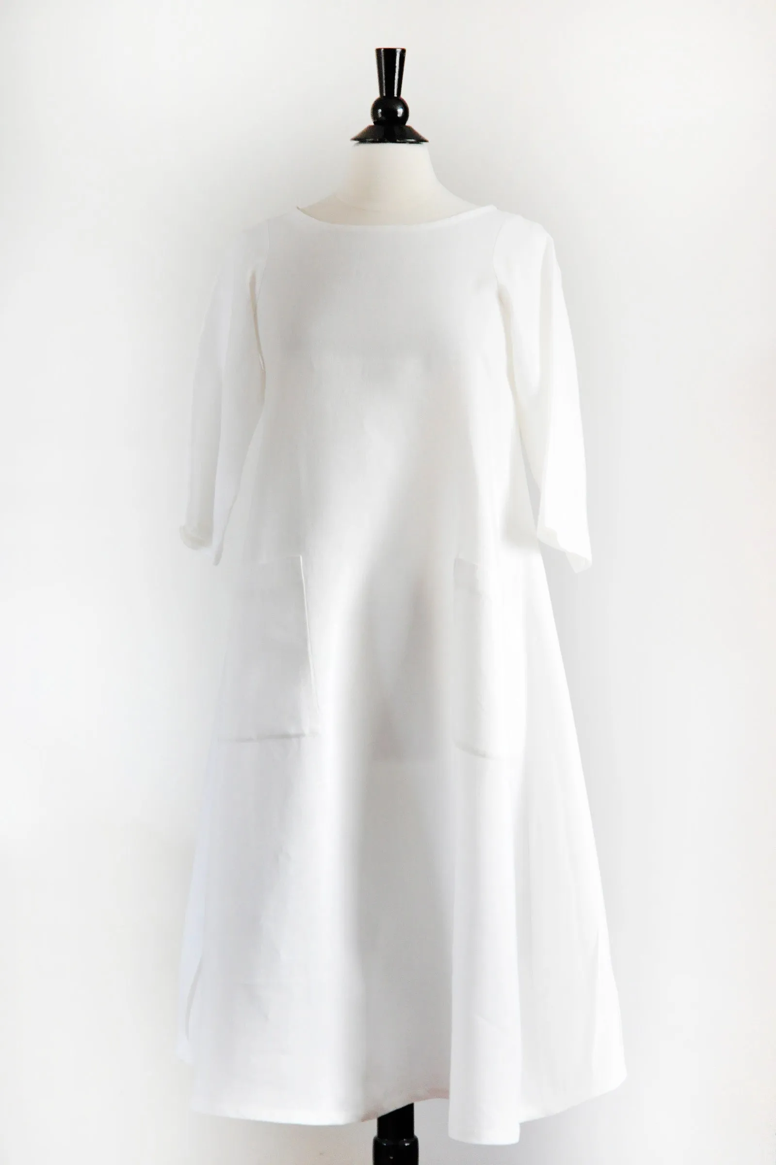 Garden Party Dress - ORGANIC White Linen.