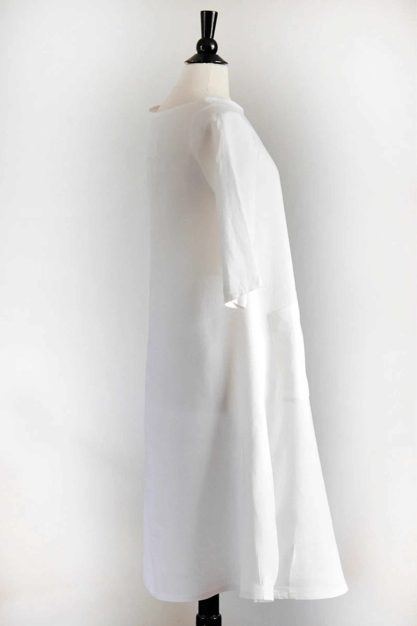 Garden Party Dress - ORGANIC White Linen.