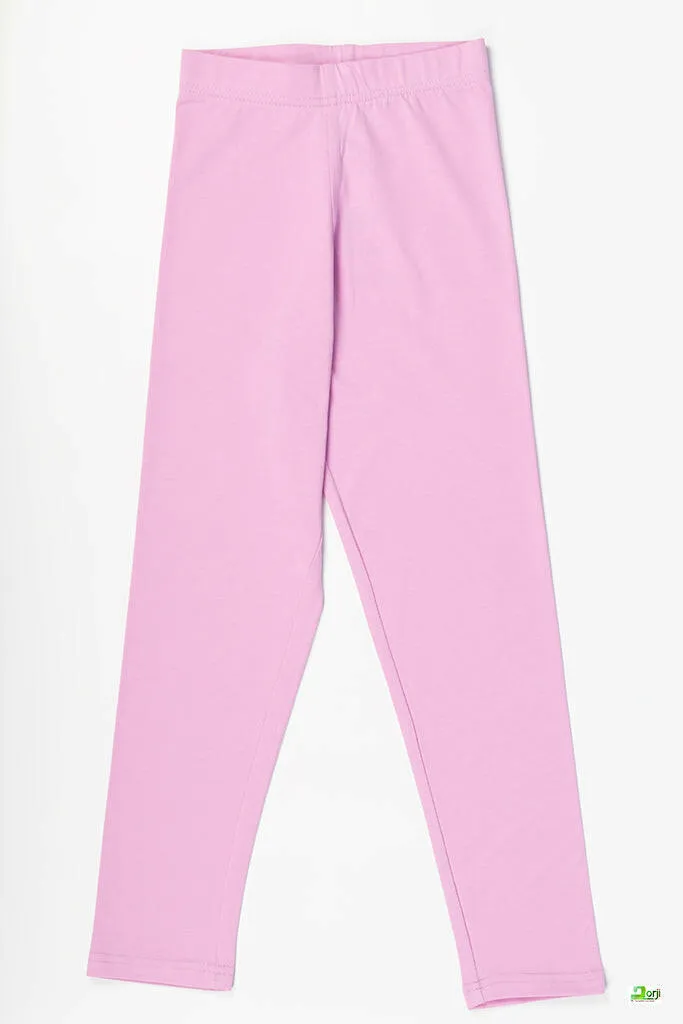 Girl's Full-Length Rose Pink Leggings