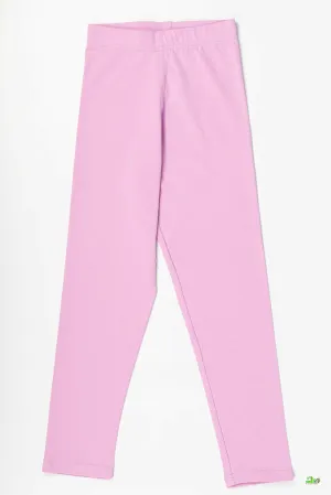 Girl's Full-Length Rose Pink Leggings