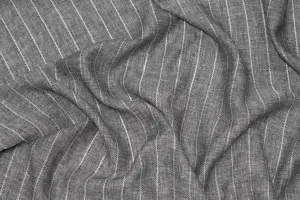 Gray Striped Italian Linen