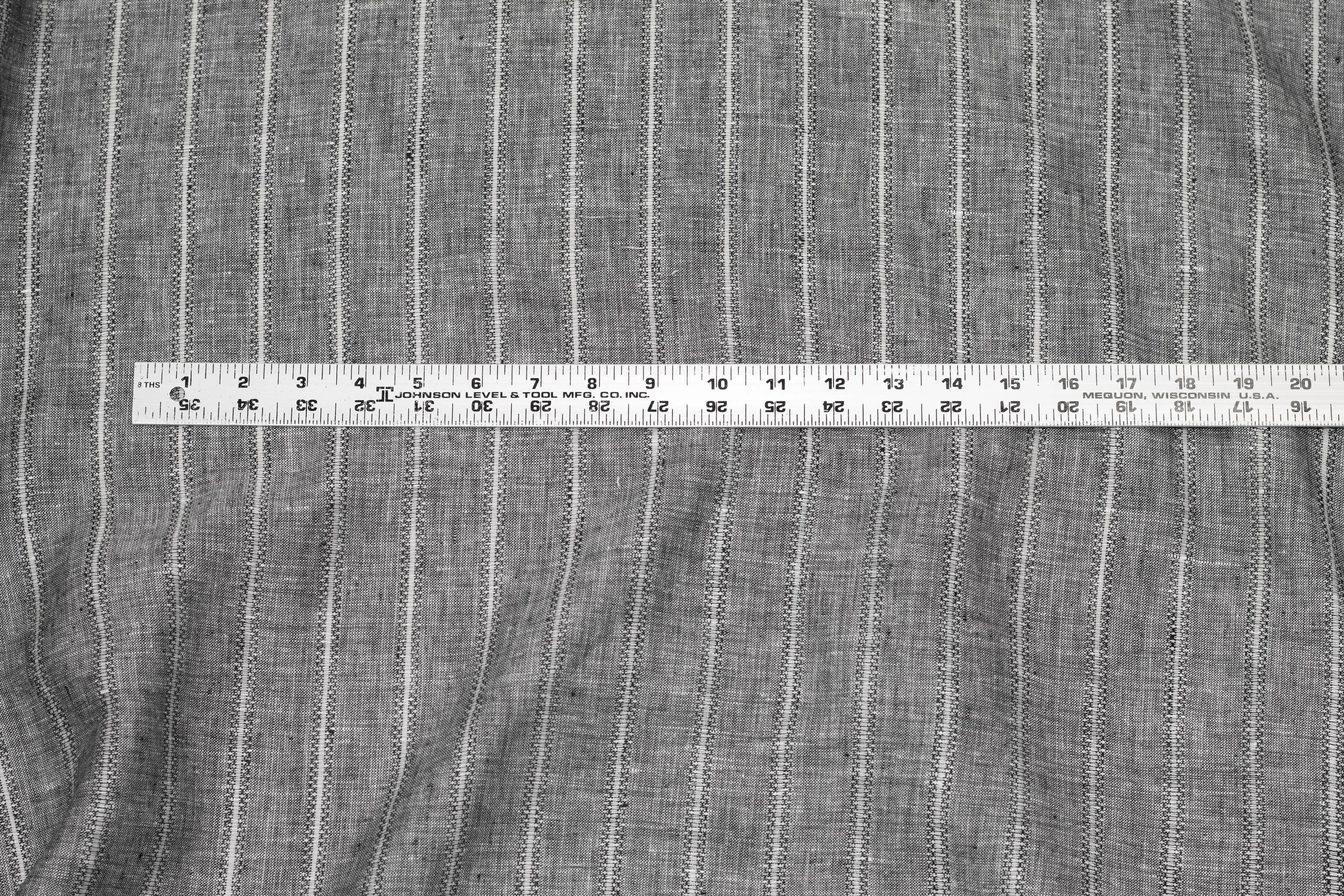 Gray Striped Italian Linen