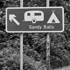 Greeting Card - Sandy Balls road sign