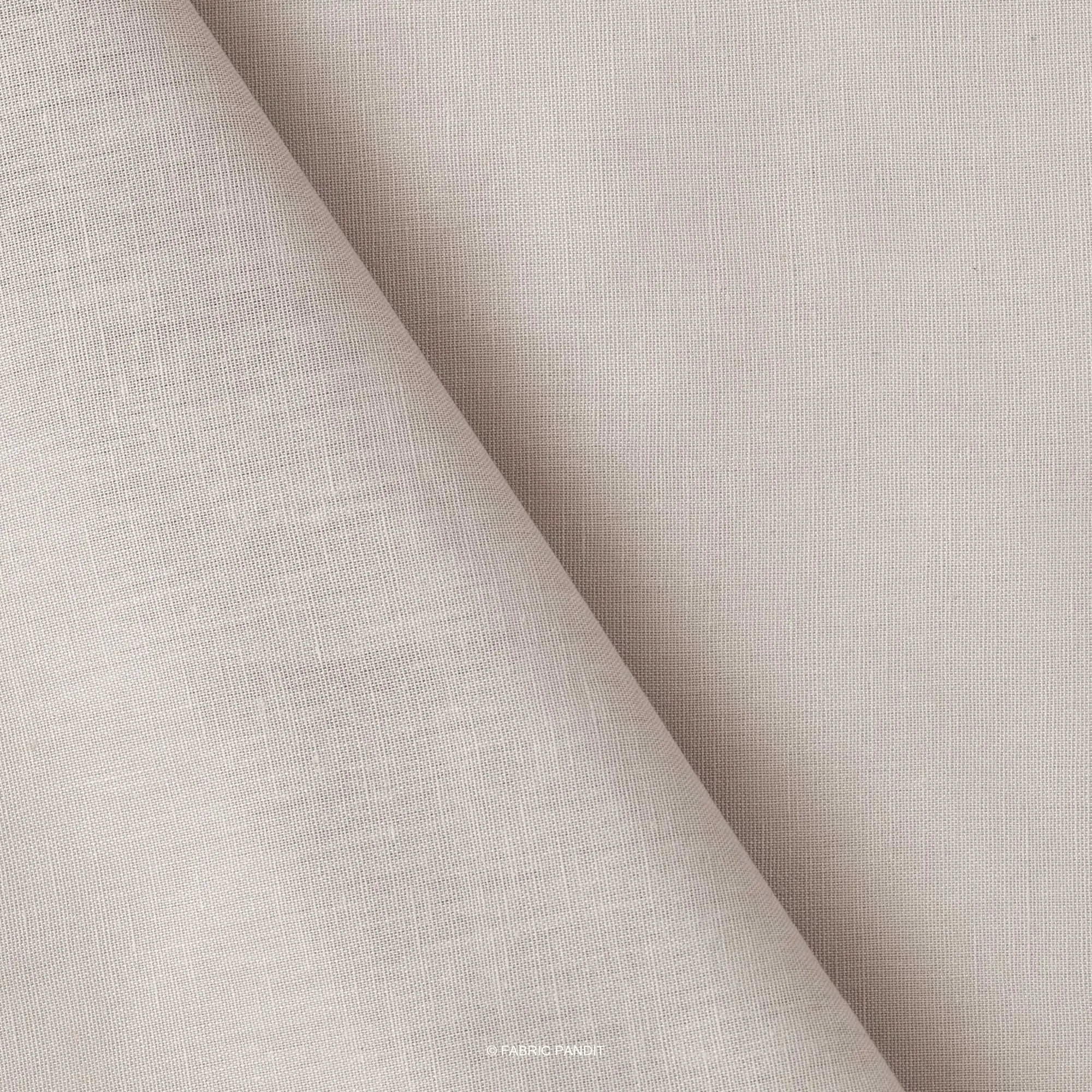 Grey Color Pure Cotton Linen Fabric (Width 52 Inches)