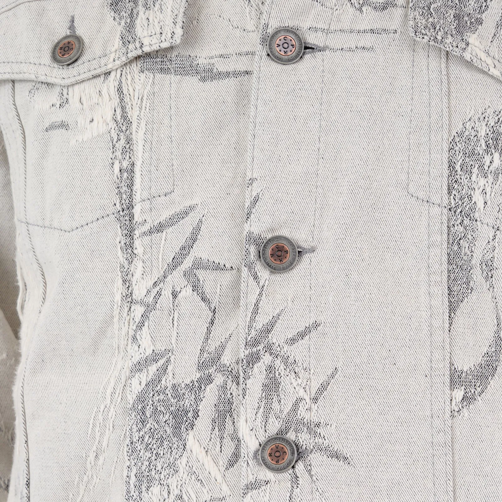 GREY TAPESTRY TRUCKER JACKET
