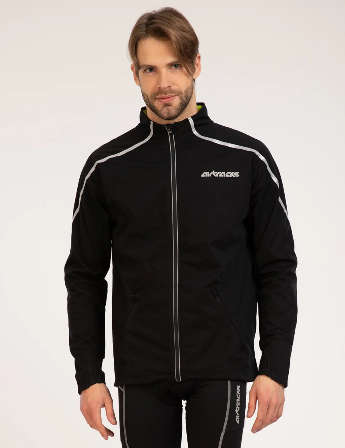 Herren Thermo Fahrradjacke - Laufjacke Air Tech Schwarz