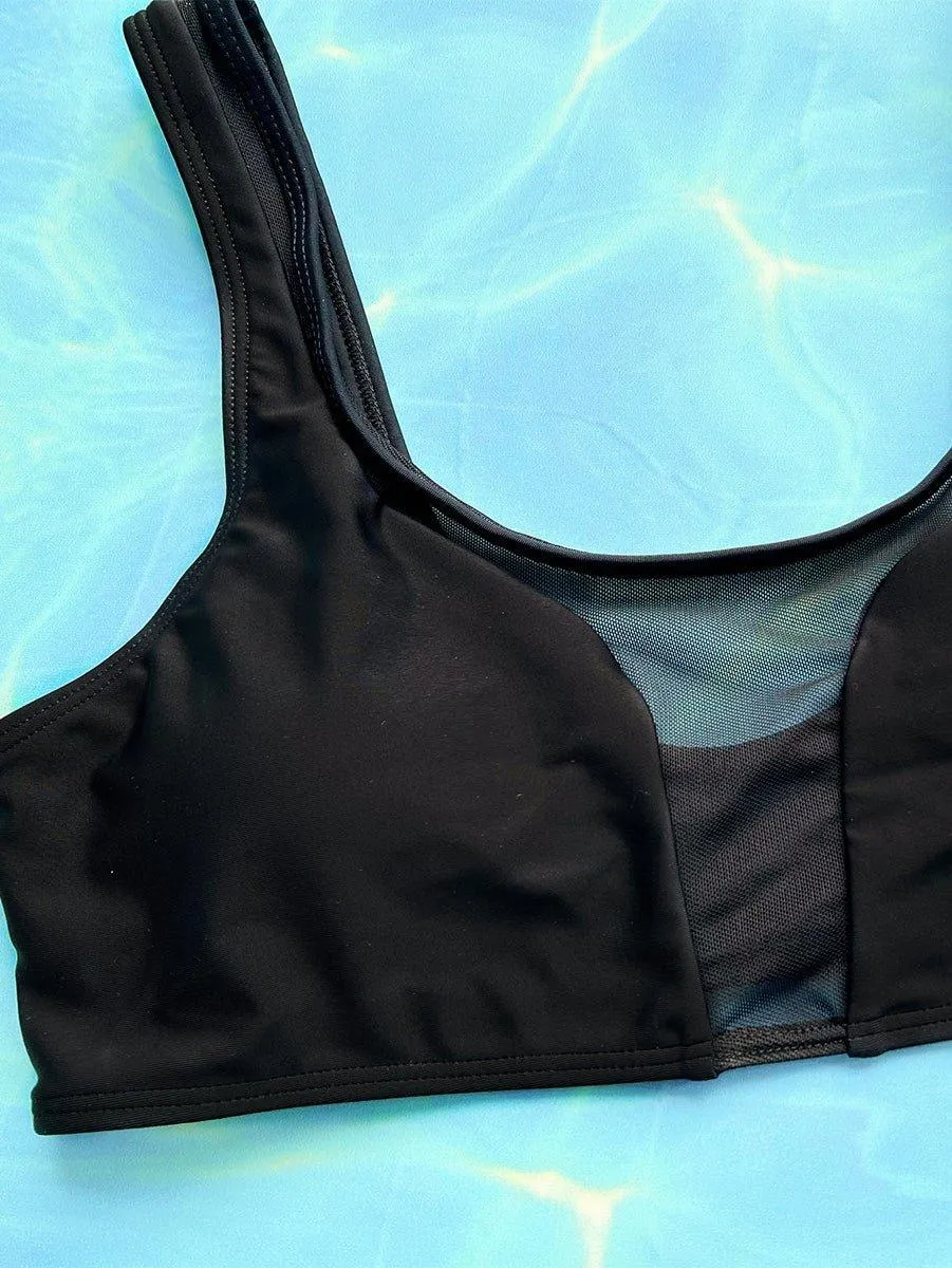 High Waisted Bikini Set - Sexy Swimwear for Women, Black Pool Suit