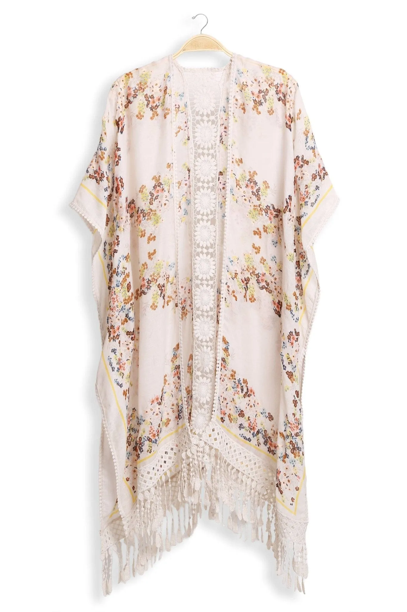 JP5234 Juniper Floral Kimono With Tassels