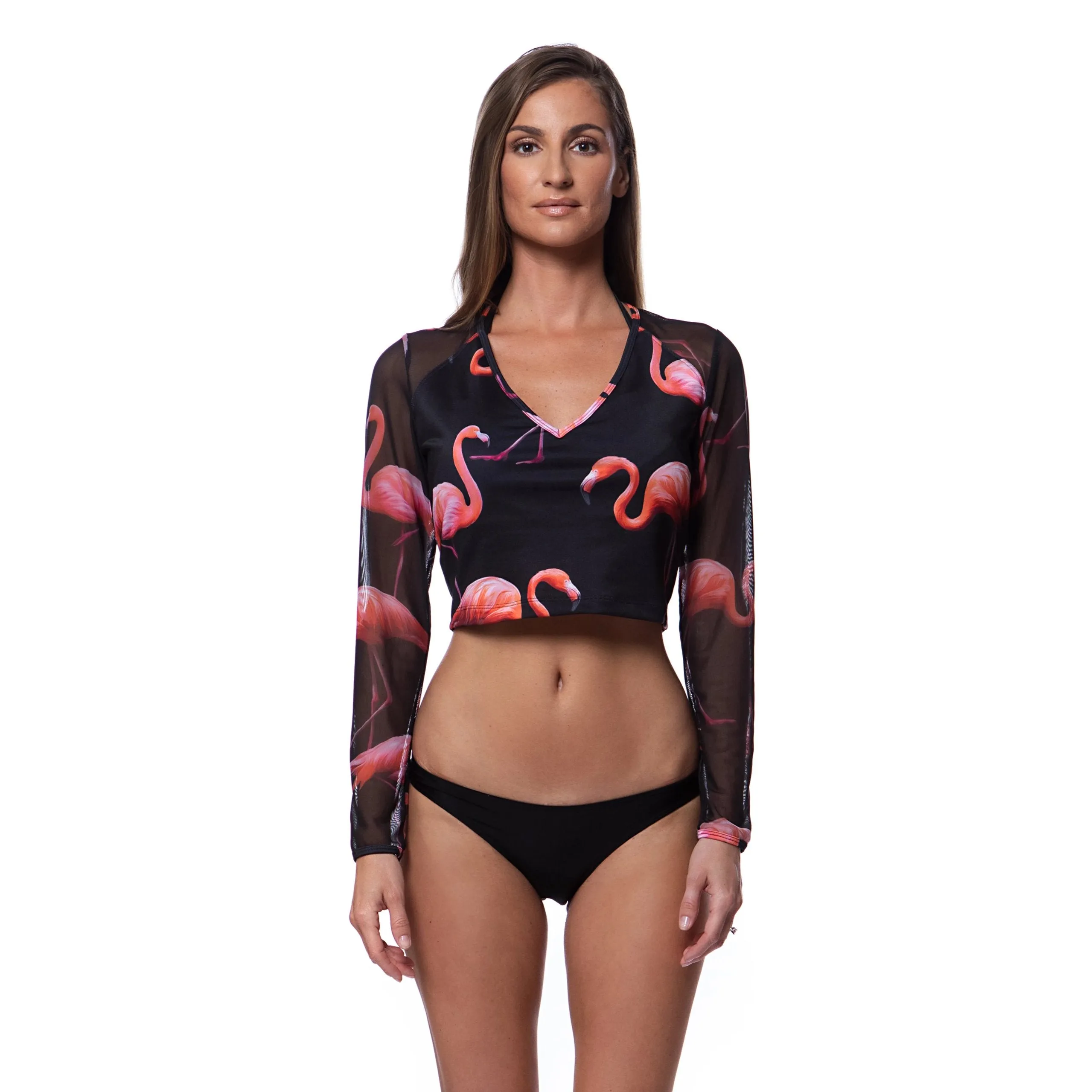 Just Meshin Around Long Sleeve Crop Top