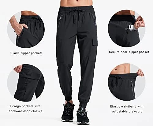Libin Men's Lightweight Joggers Quick Dry Cargo Hiking Pants