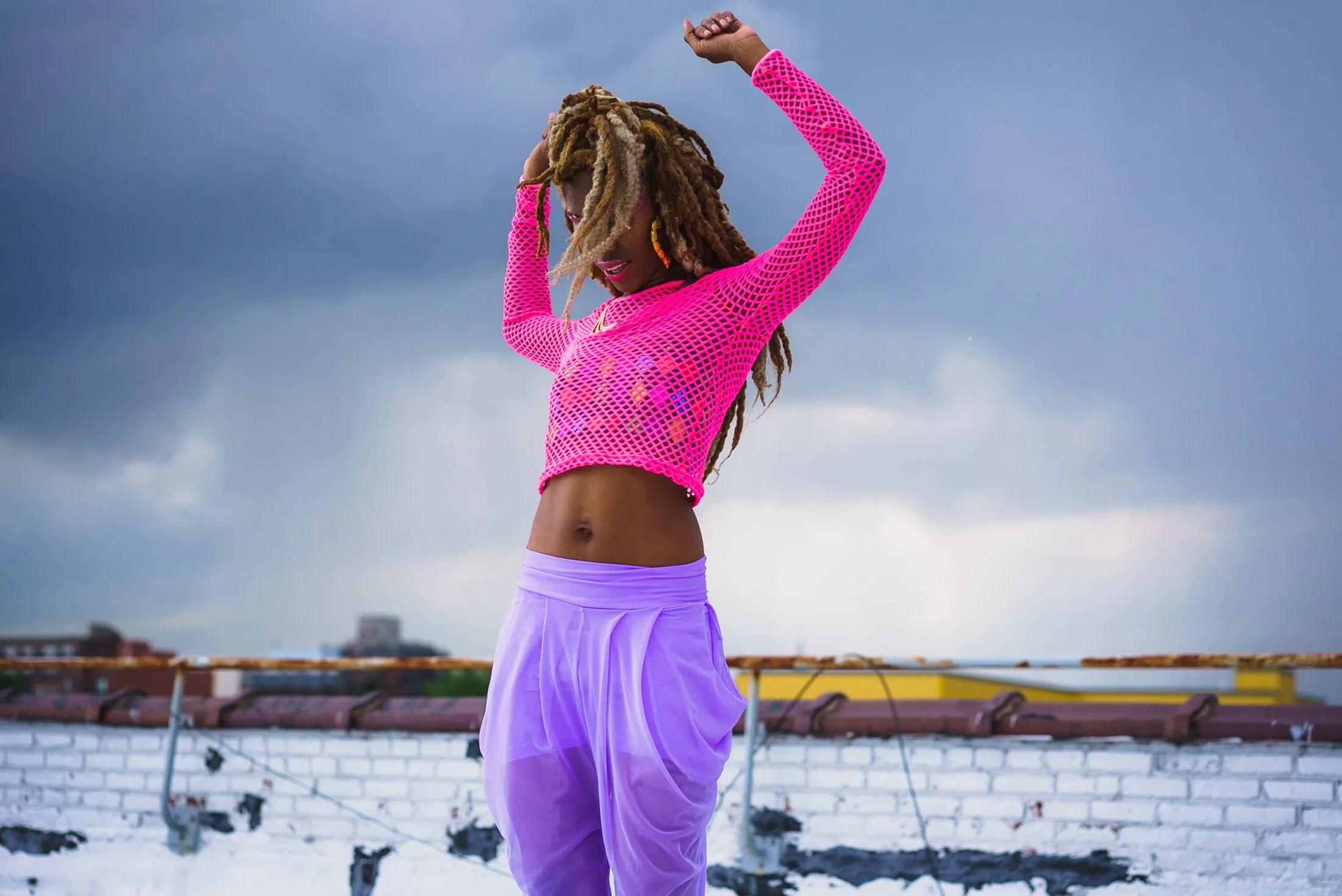 Lilac Sheer Harem Pants