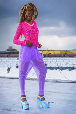 Lilac Sheer Harem Pants