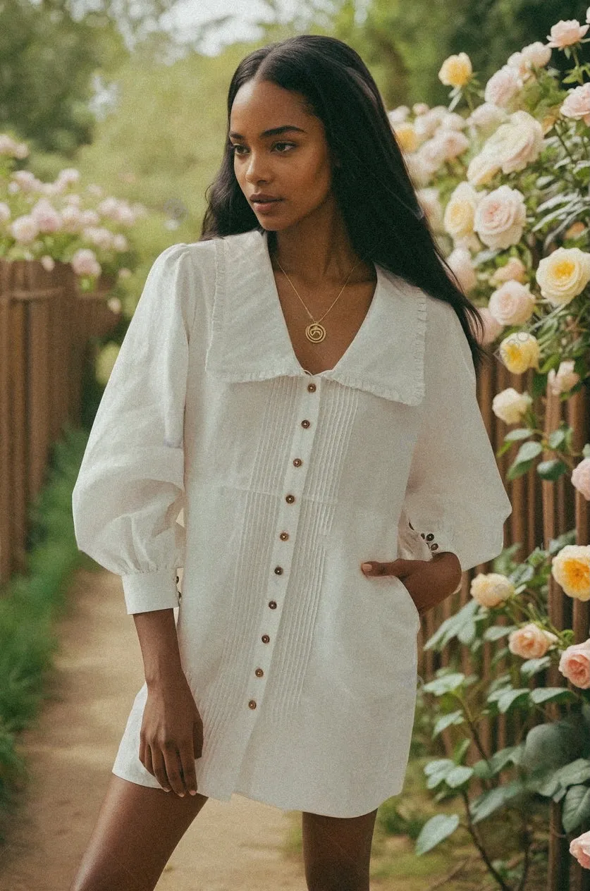 Lizzy White Linen Mini Dress