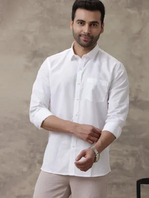 Men Cotton Linen White Shirts
