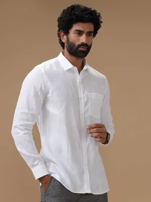 Men Pure Linen White Shirt 5605