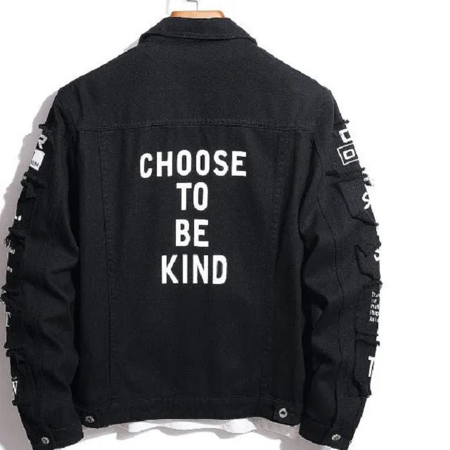 Men's Graphic Patchwork Denim Jacket