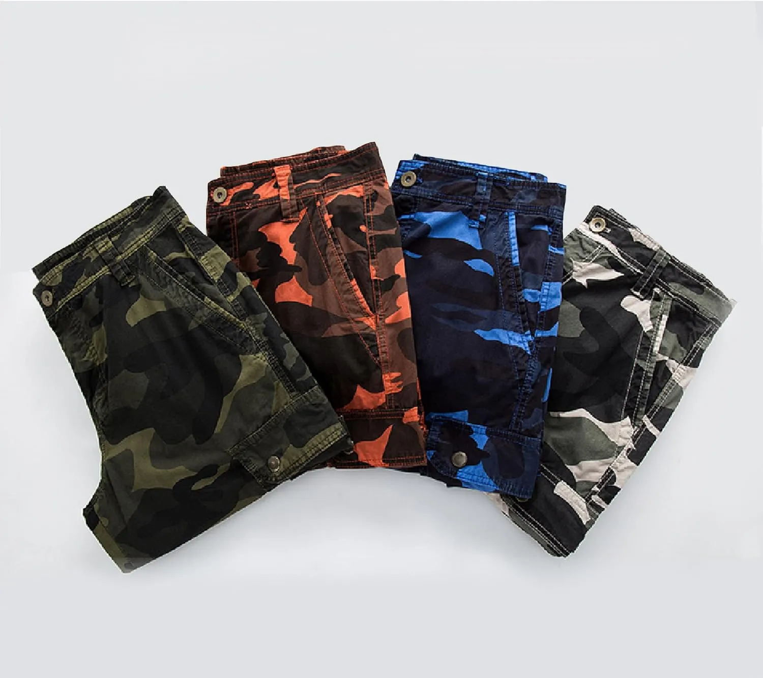 Men's Relaxed Fit Camouflage Camo Cargo Shorts
