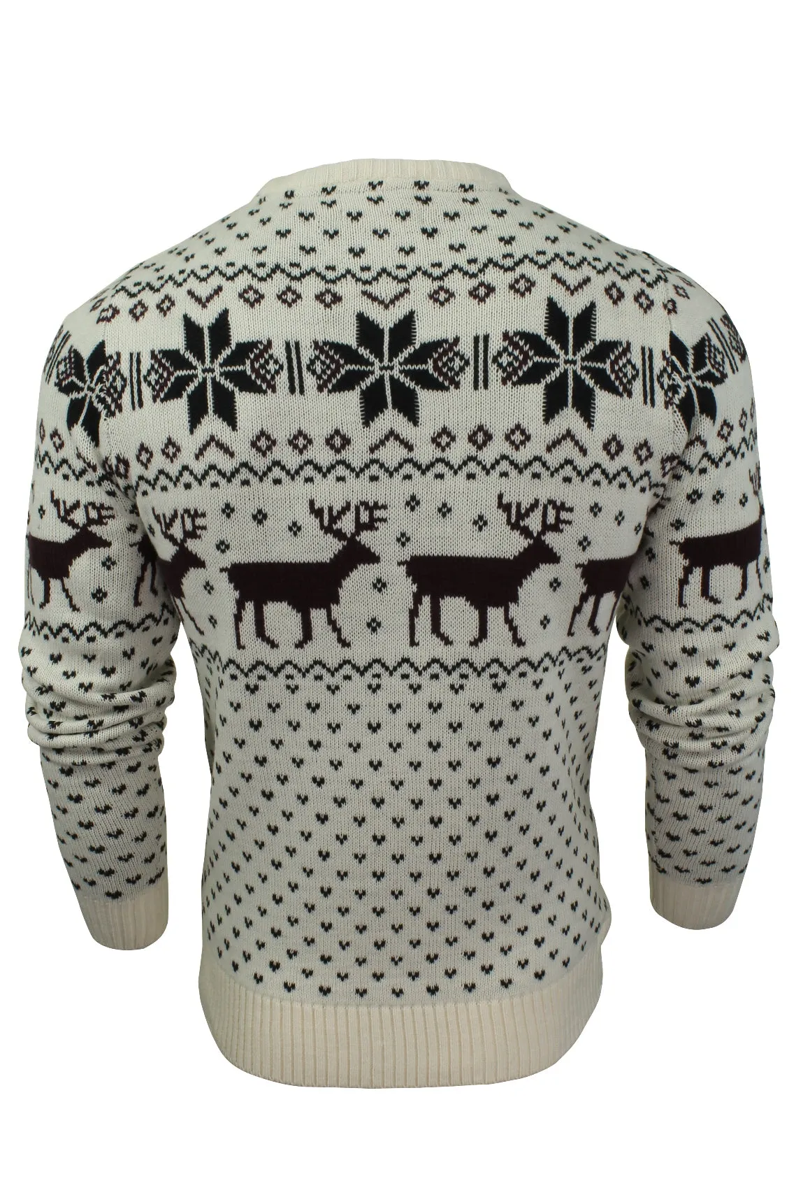 Mens Stag Xmas/ Christmas Jumper by Xact (Ecru)