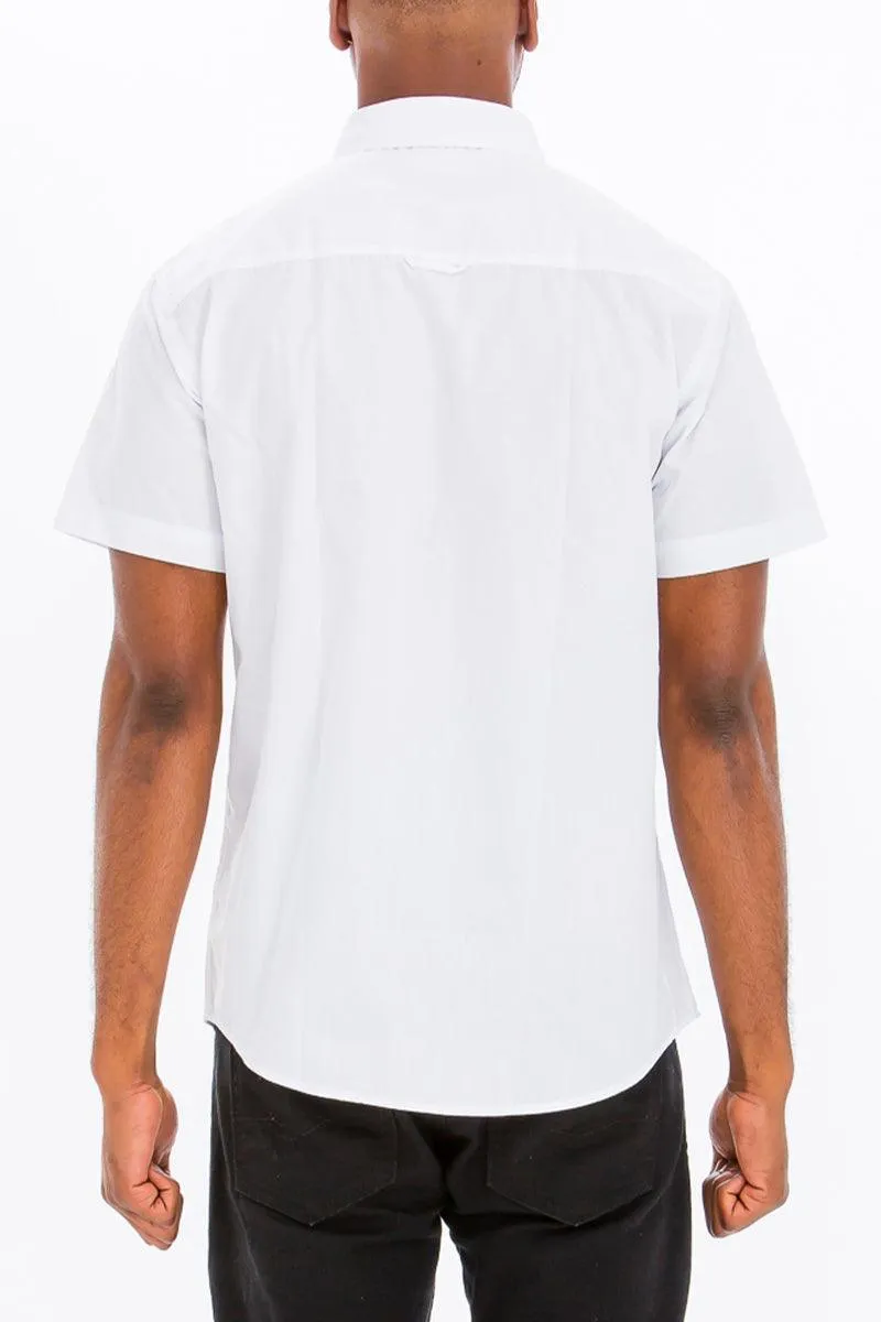 Mens Two Pocket Button Front Short Sleeve Shirt