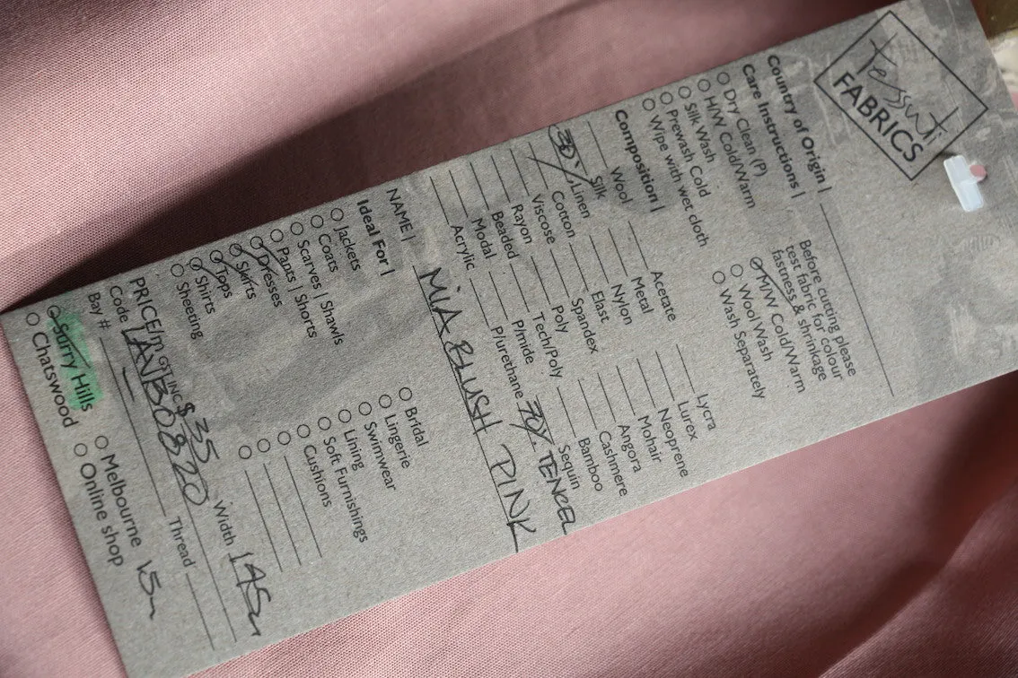 Mia Blush Pink Tencel/Linen