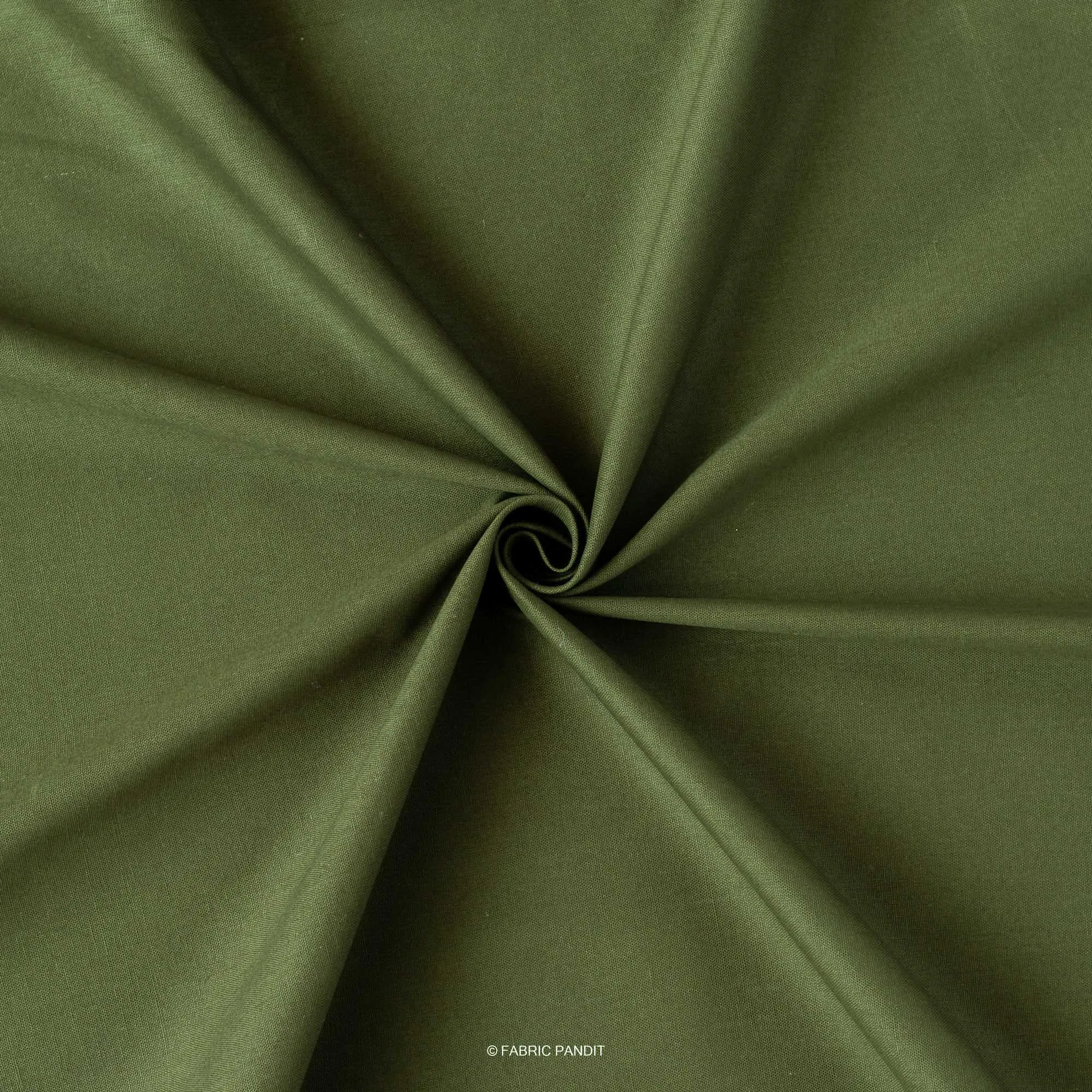 Military Green Color Pure Cotton Linen Fabric (Width 52 Inches)