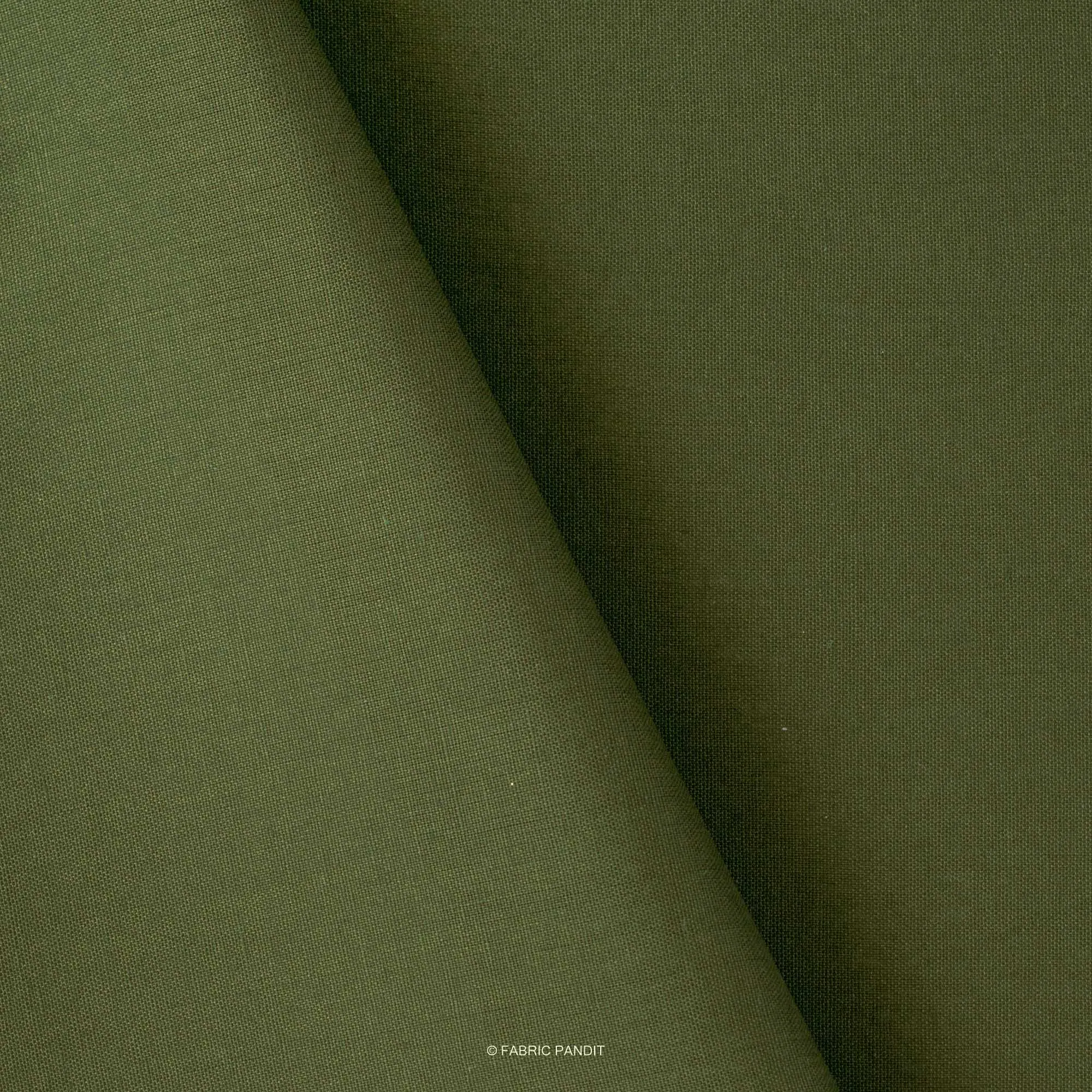 Military Green Color Pure Cotton Linen Fabric (Width 52 Inches)
