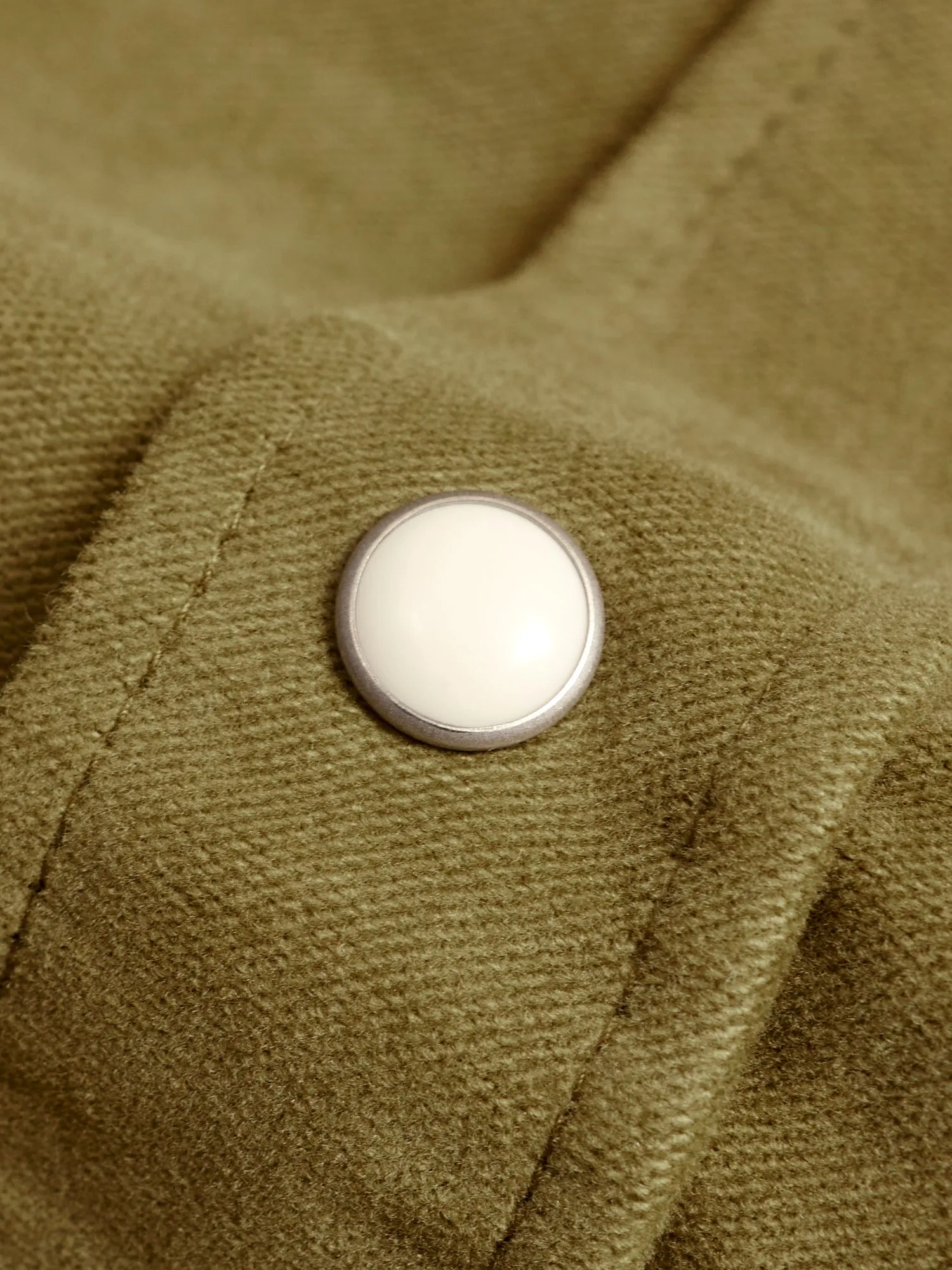 Moleskin Pearl Snap Shirt in Olive