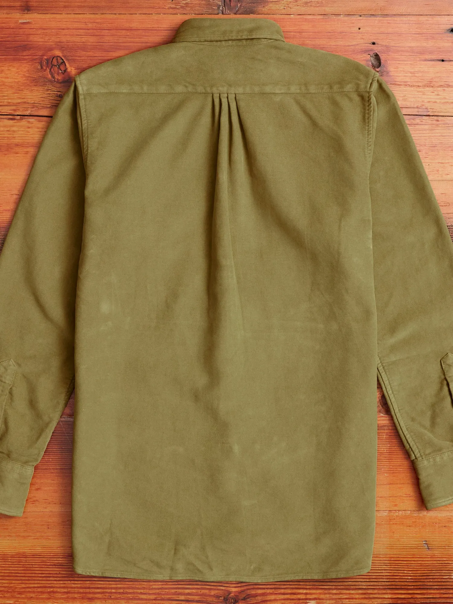 Moleskin Pearl Snap Shirt in Olive