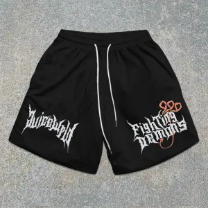 monogram mesh track shorts