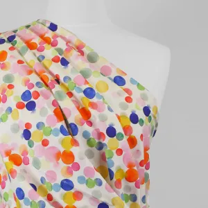 Monteray - Ecru Rainbow Bubbles Cotton Elastane Single Jersey Fabric Sample