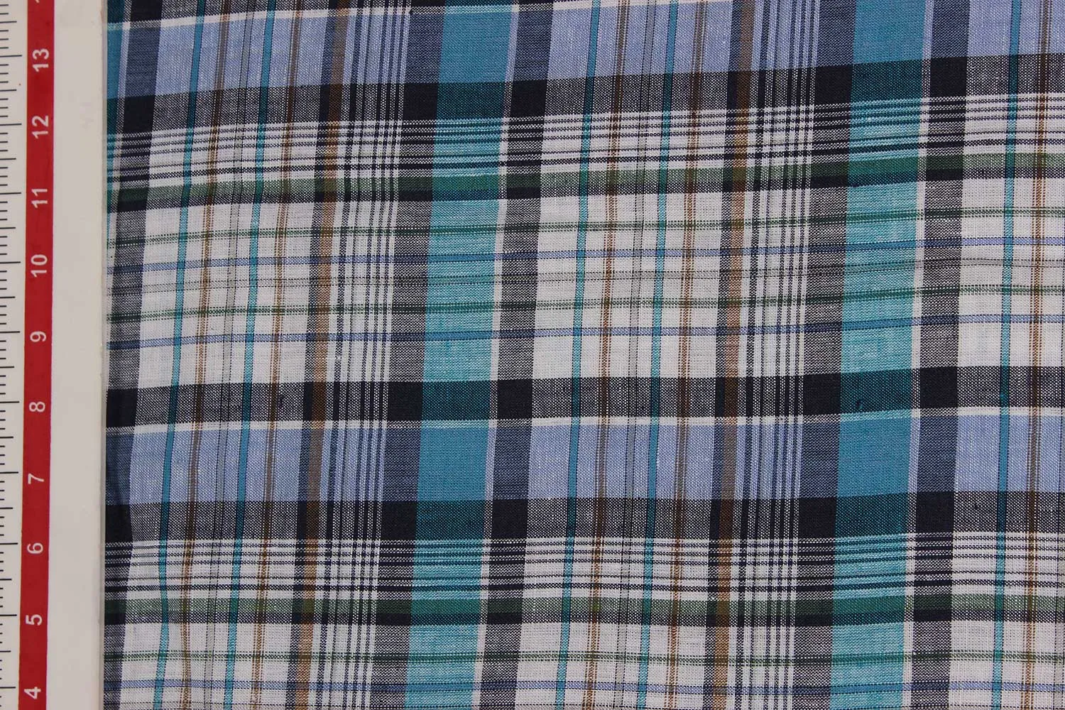 Multicolor Checks Yarn Dyed Linen Fabric