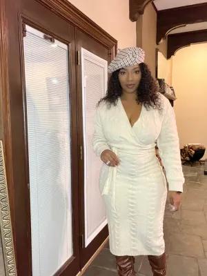 Mya Cable Knit Midi Dress