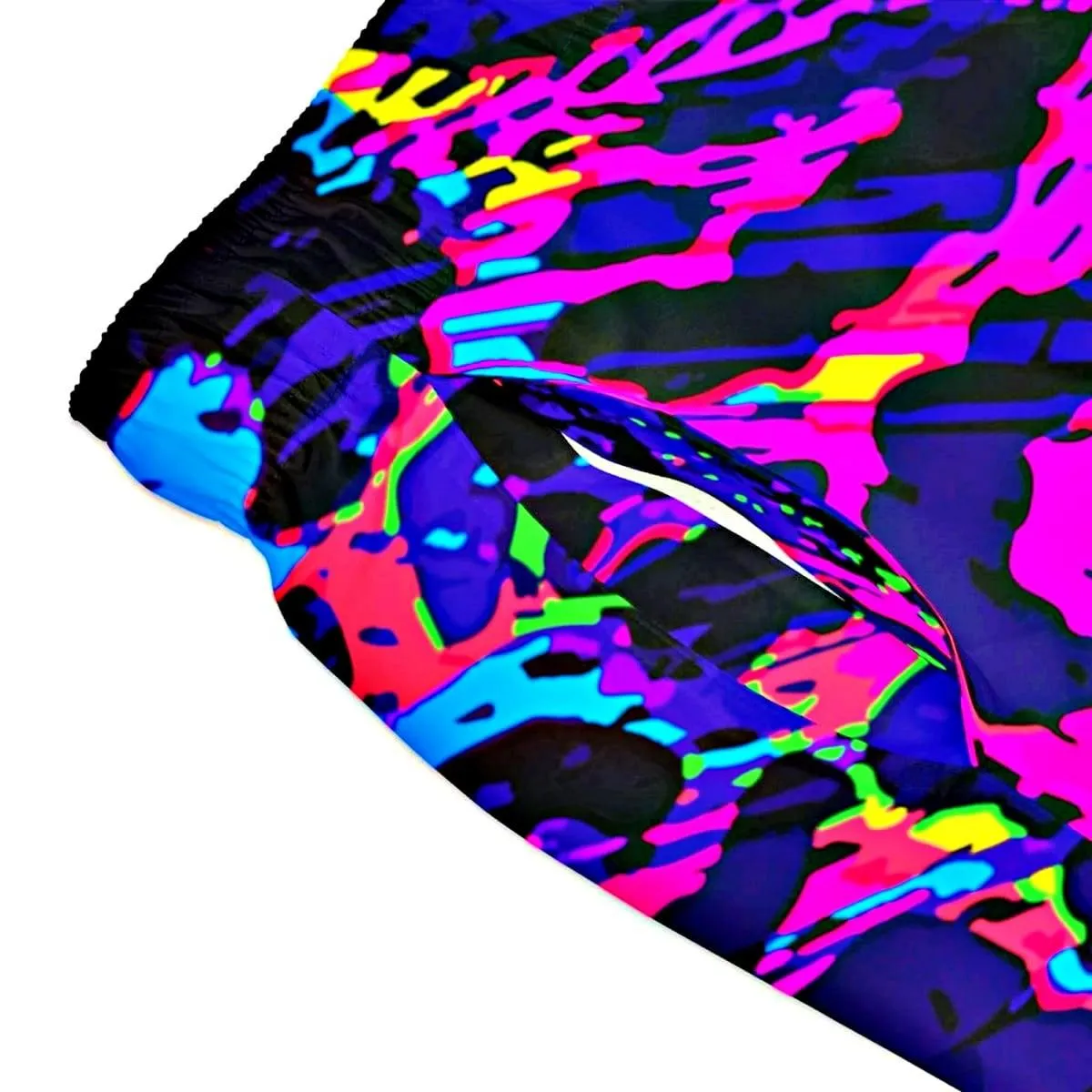 Neon Leopard Print Swim Trunks
