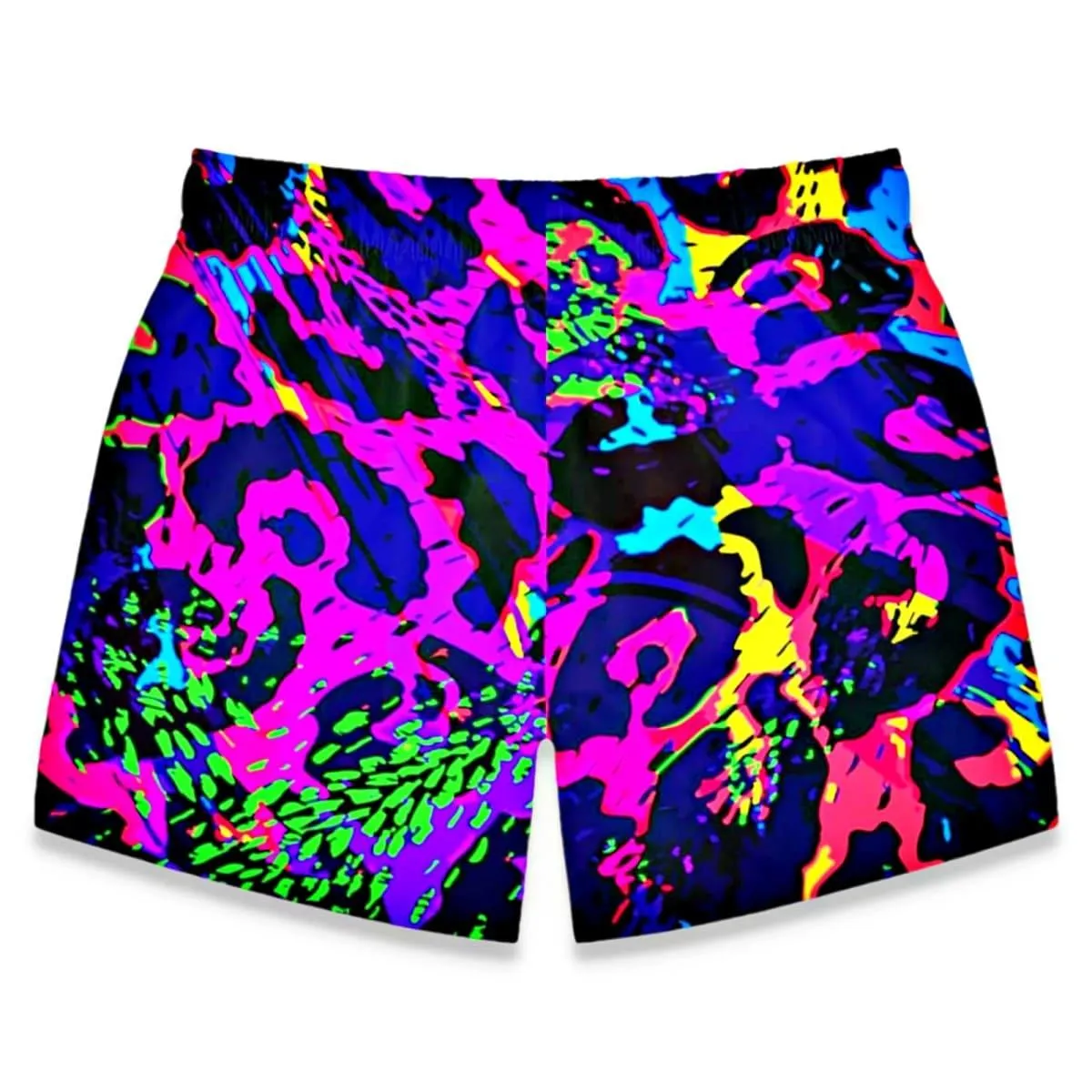 Neon Leopard Print Swim Trunks