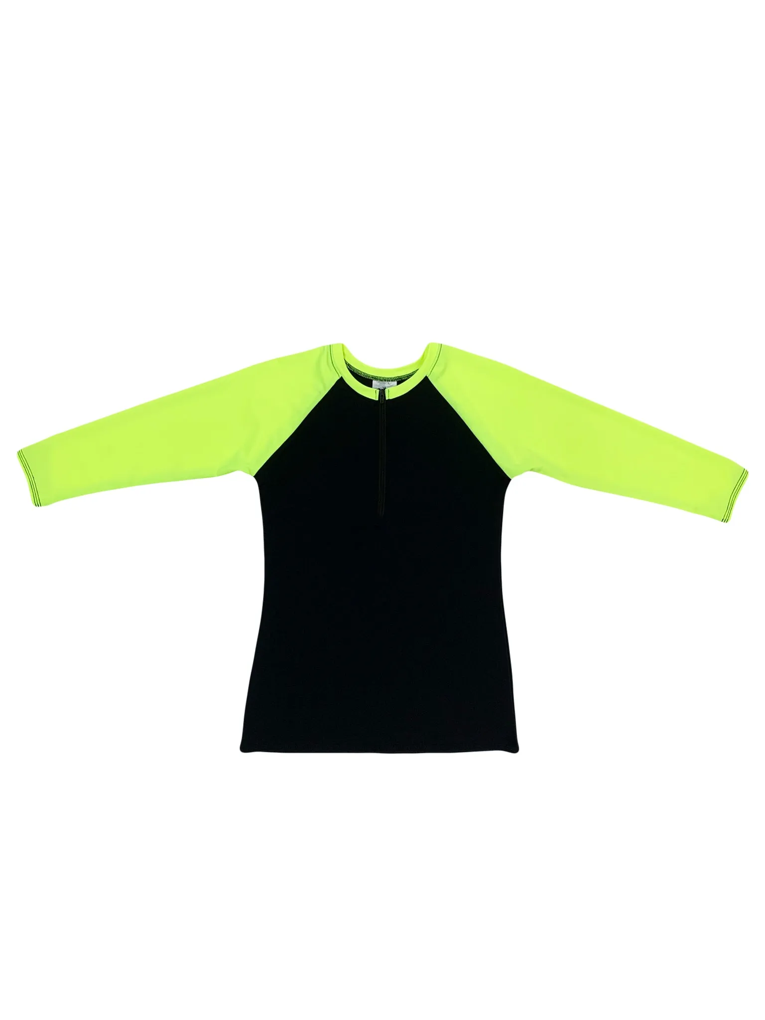 Neon Sleeve Half Zip Rashguard Swim Top