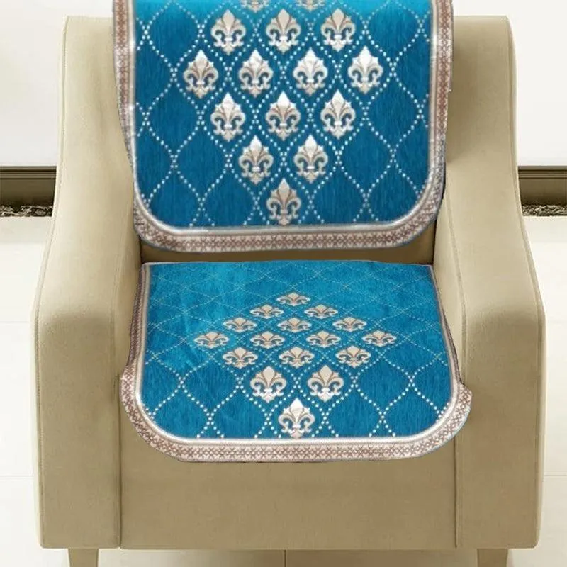 Nidha Sofa Cover (Aqua) - Set Of Ten