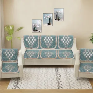 Nidha Sofa Cover (Turquoise) - Set Of Ten