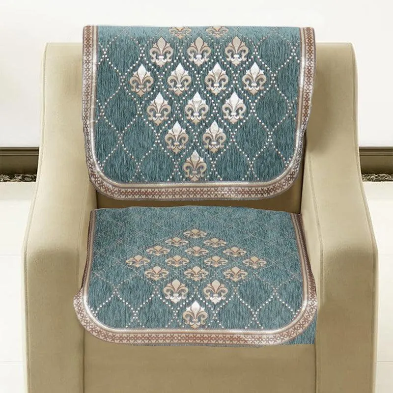Nidha Sofa Cover (Turquoise) - Set Of Ten