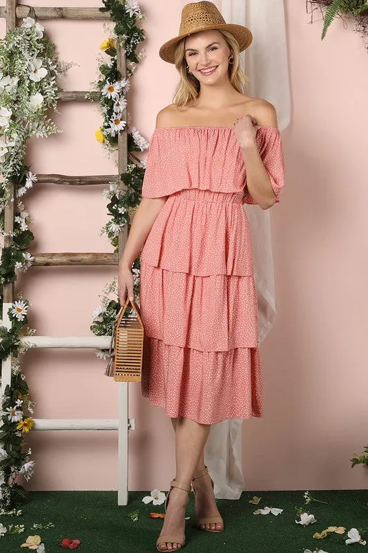 Off The Shoulder Ruffle Dress
