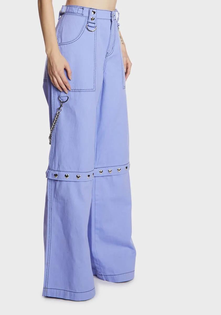 Periwinkle Power Of Evil Convertible Wide Leg Pants