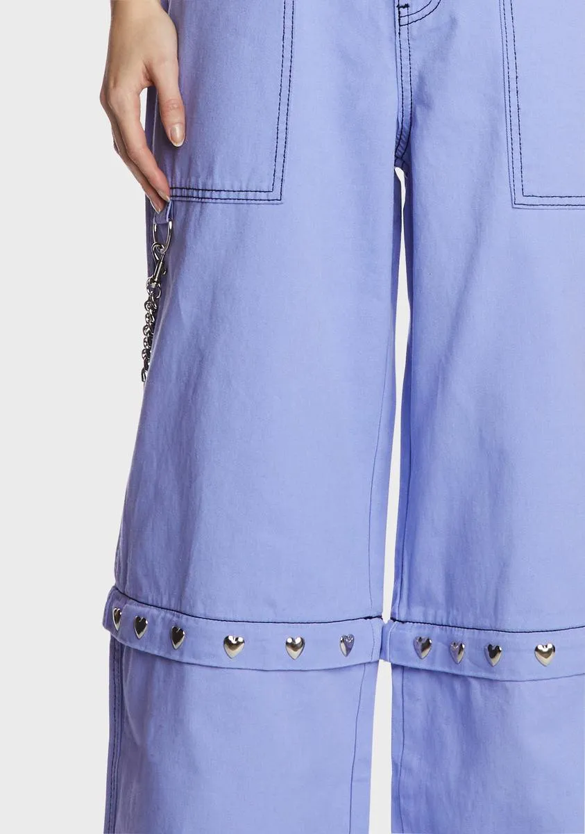 Periwinkle Power Of Evil Convertible Wide Leg Pants