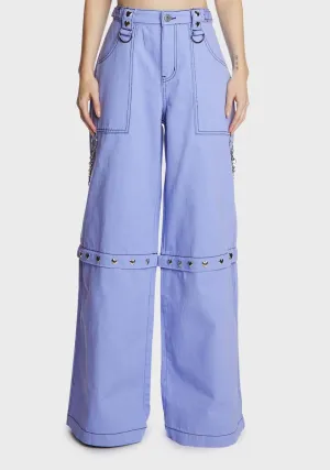 Periwinkle Power Of Evil Convertible Wide Leg Pants