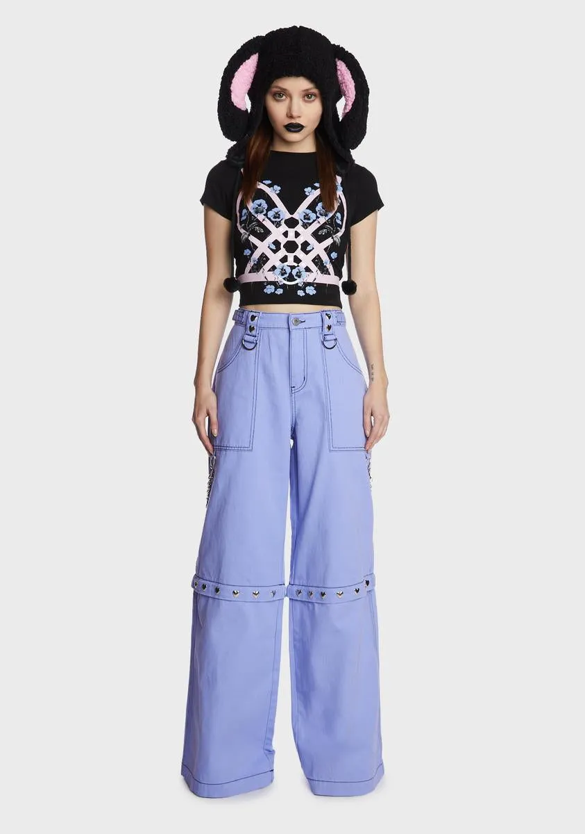 Periwinkle Power Of Evil Convertible Wide Leg Pants